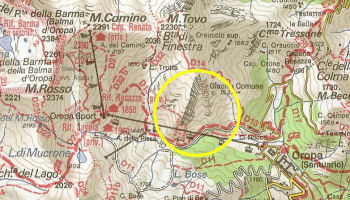 Particolare della cartina (IGC n 9) con zona della Via Ferrata Nito Staich (41863 bytes)